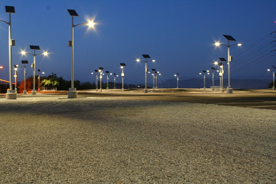 Parking lot deals light post